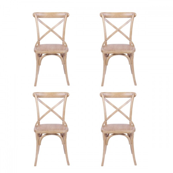 Kit 4 Cadeiras Cross Madeira Clara - Or Design