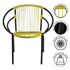 Kit 4 Cadeiras De Área Eclipse De Aço E Fibra Sintética