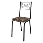 Kit 4 Cadeiras De Cozinha Colorado Estampado Mosaico Palha Pé