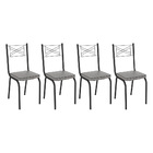 Kit 4 Cadeiras De Cozinha Colorado Estampado Platina Pés De F
