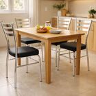 Kit 4 Cadeiras De Cozinha Com Reforço Cromada Assento Grosso