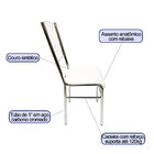 Kit 4 Cadeiras De Cozinha Com Reforço Cromada Encosto Grade A