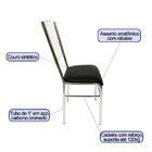 Kit 4 Cadeiras De Cozinha Com Reforço Cromada Encosto Grade A