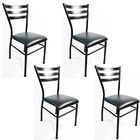 Kit 4 Cadeiras De Cozinha Com Reforço Preta Assento Preto - P