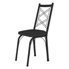 Kit 4 Cadeiras De Cozinha Delaware Corino Preto Pés De Ferro