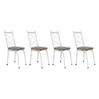 Kit 4 Cadeiras De Cozinha Delaware Estampado Cedro Pés De Fer
