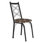 Kit 4 Cadeiras De Cozinha Delaware Estampado Mosaico Palha Pé