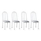 Kit 4 Cadeiras De Cozinha Flórida Estampado Prata Pés De Ferr