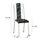 Kit 4 Cadeiras De Cozinha Geórgia Estampado Preto Florido Pés