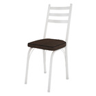 Kit 4 Cadeiras De Cozinha Luisiana Estampado Imbuia Pés De Fe