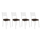 Kit 4 Cadeiras De Cozinha Luisiana Estampado Imbuia Pés De Fe