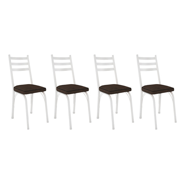 Kit 4 Cadeiras De Cozinha Luisiana Estampado Imbuia Pés De Fe