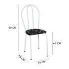 Kit 4 Cadeiras De Cozinha Texas Estampado Preto Florido Pés D