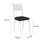 Kit 4 Cadeiras De Cozinha Virginia Corino Preto Pés De Ferro