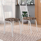 Kit 4 Cadeiras De Cozinha Virginia Estampado Mosaico Palha Pé