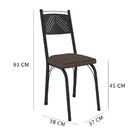 Kit 4 Cadeiras De Cozinha Virginia Estampado Tecelão Cacau Pé