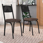 Kit 4 Cadeiras De Cozinha Virginia Estampado Tecelão Cacau Pé