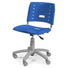 Kit 4 Cadeiras De Escritório Base Giratória Elo Azul/cinza