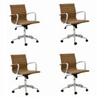 Kit 4 Cadeiras De Escritório Diretor Esteirinha Em Corino Sev