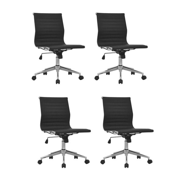 Kit 4 Cadeiras De Escritório Diretor Esteirinha Em Corino Sev