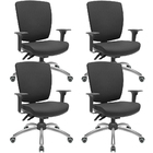 Kit 4 Cadeiras De Escritório Diretor Office Giratória Cromada