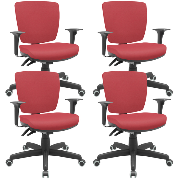Kit 4 Cadeiras De Escritório Executiva Office Giratória P...