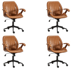 Kit 4 Cadeiras De Escritório Giratórias Com Regulagem De Altu