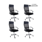 Kit 4 Cadeiras De Escritorio Nagano Tela Mesh Ergonômica - Pr