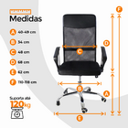 Kit 4 Cadeiras De Escritorio Nagano Tela Mesh Ergonômica - Pr