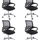 Kit 4 Cadeiras De Escritório Oficial Begônia Tela Mesh Ergonô