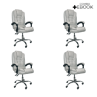 Kit 4 Cadeiras De Escritório Presidente Reclinável Ajustável