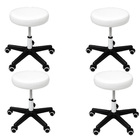 Kit 4 Cadeiras De Escritório Sem Encosto Mocho - Branco