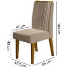 Kit 4 Cadeiras De Jantar 22559 Madeira Canela Veludo Caqui Dj