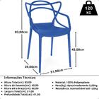 Kit 4 Cadeiras De Jantar Allegra Prática Empilhável - Azul Pe