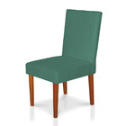 Kit 4 Cadeiras De Jantar Cannes Suede Azul Turquesa Pés Casta