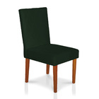 Kit 4 Cadeiras De Jantar Cannes Suede Pés Castanho - Pallazio