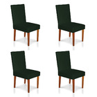 Kit 4 Cadeiras De Jantar Cannes Suede Pés Castanho - Pallazio