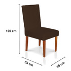 Kit 4 Cadeiras De Jantar Cannes Suede Pés Castanho - Pallazio