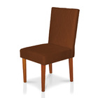 Kit 4 Cadeiras De Jantar Cannes Suede Terracota Pés Castanho