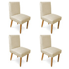 Kit 4 Cadeiras De Jantar Carol Suede Pés Palito Castanho - D'