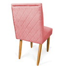 Kit 4 Cadeiras De Jantar Carol Suede Rosê Pés Palito Castanho