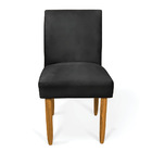 Kit 4 Cadeiras De Jantar Carol Veludo Preto Pés Palito Castan