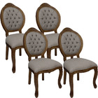 Kit 4 Cadeiras De Jantar Clássica Medalhão Verniz Imbuia E Li