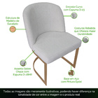 Kit 4 Cadeiras De Jantar Cléo Base Ouro Fosco Linho Bouclé Of