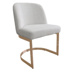 Kit 4 Cadeiras De Jantar Cléo Base Ouro Fosco Linho Bouclé Of