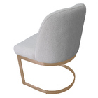 Kit 4 Cadeiras De Jantar Cléo Base Ouro Fosco Linho Bouclé Of