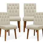 Kit 4 Cadeiras De Jantar Decorativa Gabi Suede Bege