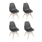 Kit 4 Cadeiras De Jantar Eames Colmeia Preta
