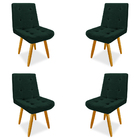 Kit 4 Cadeiras De Jantar Eames Estofada Suede Verde - Montana