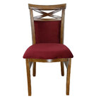 Kit 4 Cadeiras De Jantar Eduarda Verniz Imbuia E Veludo Verme